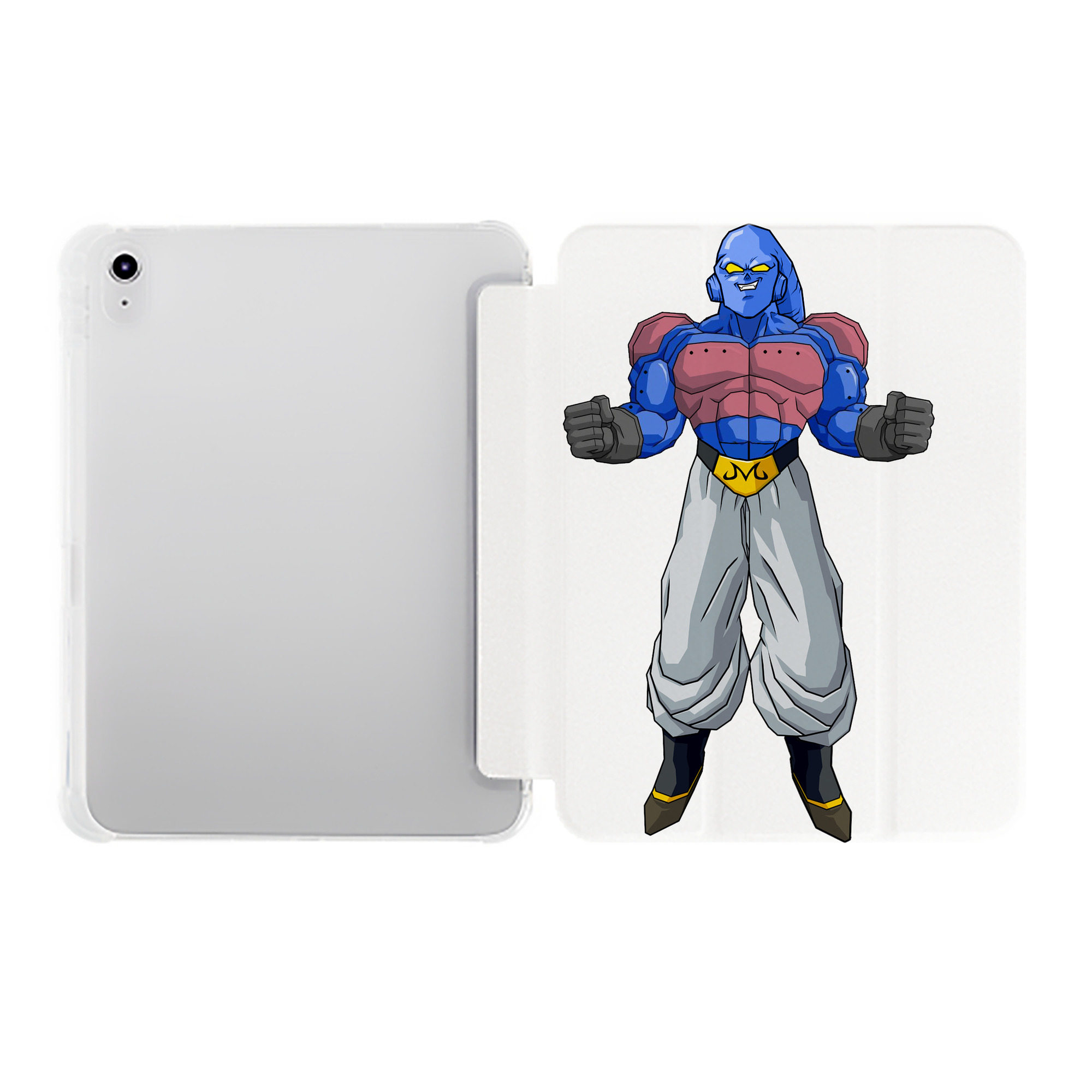 （画像用） ドラゴンボール 魔人ブウ DRAGON BALL Majin Buu IPad ケース ペン収納付き 三つ折りスタンド PUレザー×シリコン 対応機種9.5/10.5/10.9インチ